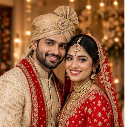 Happy couple Neha and Rohit married through Vivah Rishta verified matrimony